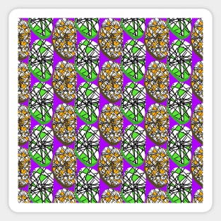 Abstract Purple 80s Memphis Design Scribble Shapes Pattern Sticker